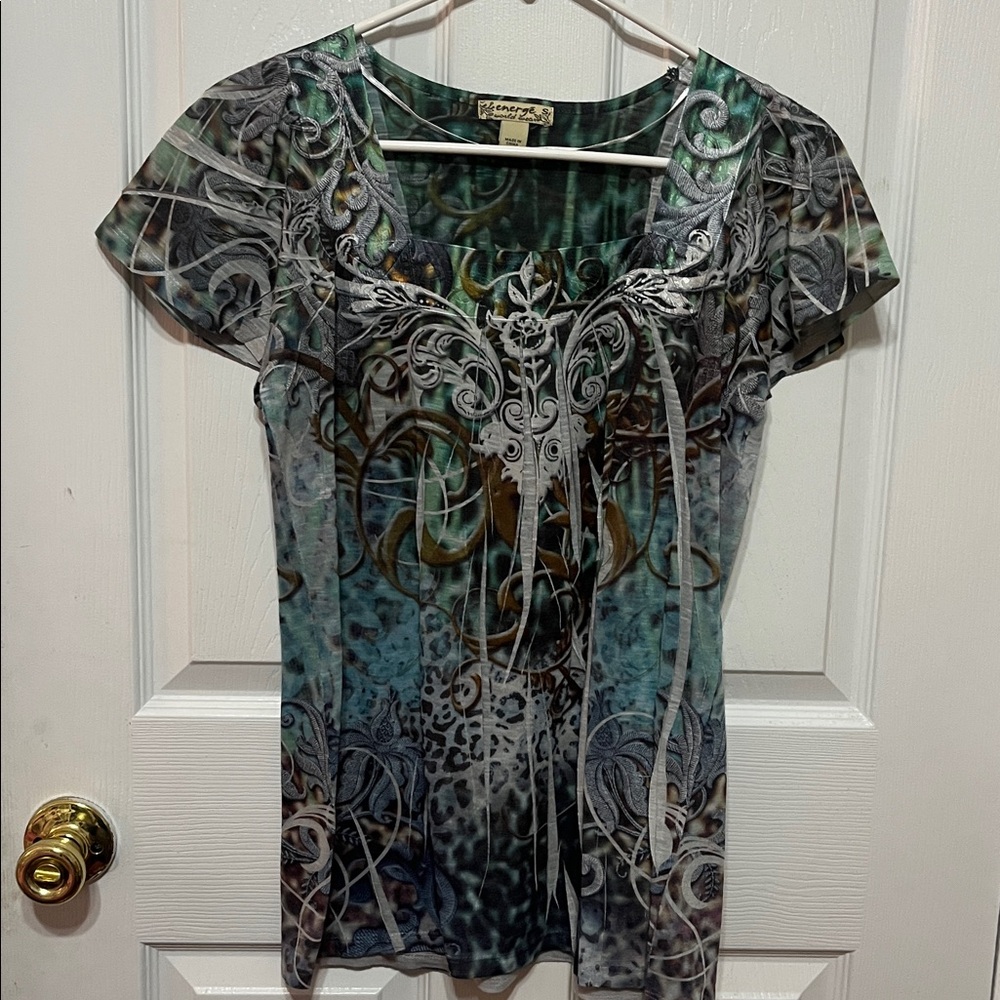 Artistic Graphic Short Sleeve Top